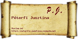 Péterfi Jusztina névjegykártya